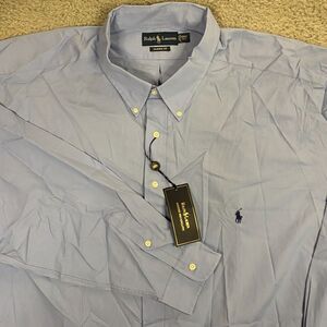 Ralph Lauren Sueded Broadcloth Shirt 4XLT Classic Fit Button Down Pony‎ NEW